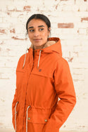 Lighthouse Isobel 3/4 Length Faux Fur Lined Waterproof Coat-BURNT ORANGE - Borderland Muff