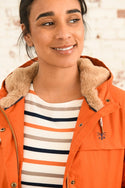 Lighthouse Isobel 3/4 Length Faux Fur Lined Waterproof Coat-BURNT ORANGE - Borderland Muff