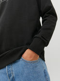 Jack & Jones JJFLAG Sweat Crew Neck-BLACK - Borderland Muff