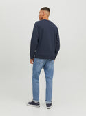 Jack & Jones JJFLAG Sweat Crew Neck-NAVY BLAZER - Borderland Muff