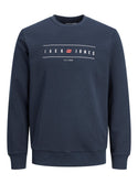 Jack & Jones JJFLAG Sweat Crew Neck-NAVY BLAZER - Borderland Muff