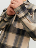 Jack & Jones JJDARREN Flannel Overshirt-MOONBEAM - Borderland Muff