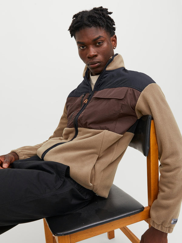 Jack & Jones Landscape Full Zip High Neck Fleece-DARK MOUNTAI - Borderland Muff
