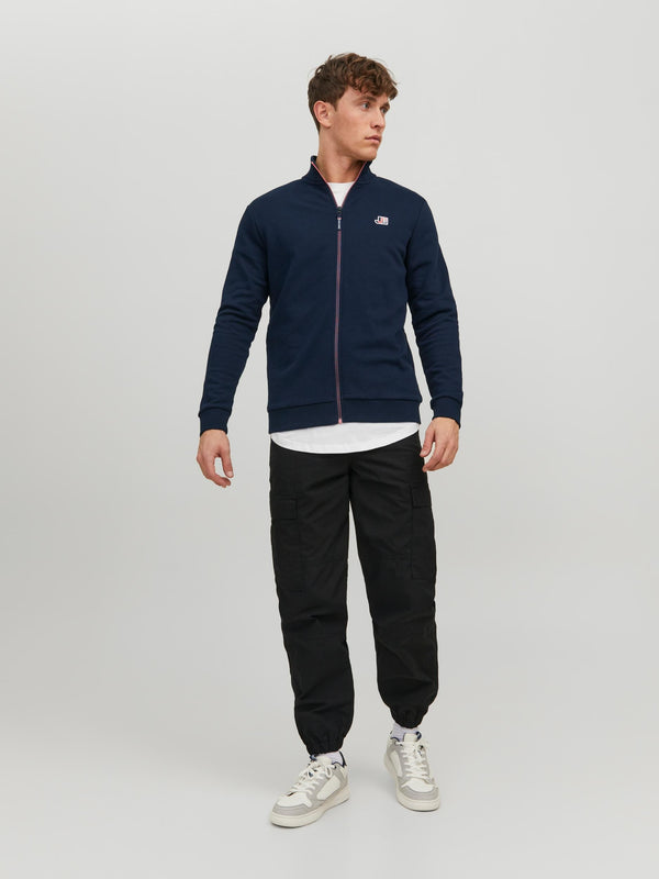 Jack & Jones Logan High Neck Full Zip Sweat-NAVY - Borderland Muff