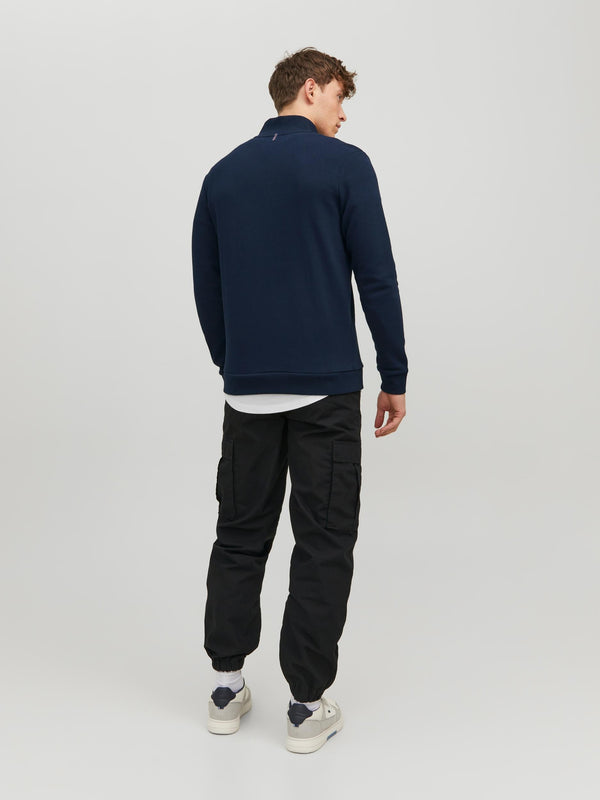Jack & Jones Logan High Neck Full Zip Sweat-NAVY - Borderland Muff