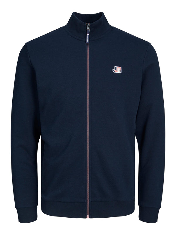 Jack & Jones Logan High Neck Full Zip Sweat-NAVY - Borderland Muff