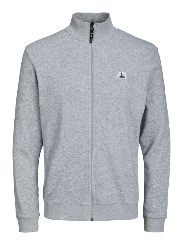 Jack & Jones Logan High Neck Full Zip Sweat-LIGHT GREY - Borderland Muff