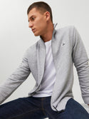 Jack & Jones Logan High Neck Full Zip Sweat-LIGHT GREY - Borderland Muff
