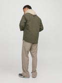 Jack & Jones Darren Melange Lined Overshirt-OLIVE - Borderland Muff