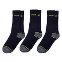Apache 3 Pack Mens Burlington Breathable Anti Bacterial Work Socks-BLACK - Borderland Muff