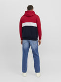 Jack & Jones Reid Plus Size Hooded Sweat-TANGO RED - Borderland Muff
