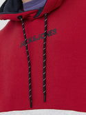 Jack & Jones Reid Plus Size Hooded Sweat-TANGO RED - Borderland Muff