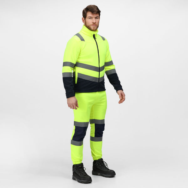 Regatta Pro Hi Vis 250 Anti-pull Full Zip Fleece-HIVIZ YELNVY - Borderland Muff