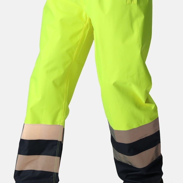 Regatta Pro Hi Vis Waterproof Breathable Windproof Overtrousers-HIVIZ YELNVY - Borderland Muff