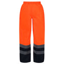 Regatta Pro Hi Vis Waterproof Breathable Windproof Overtrousers-HIVIZ ORANVY - Borderland Muff