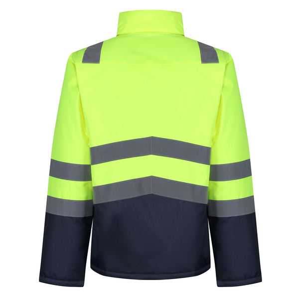 Regatta Mens Mens Pro Hi Vis Waterproof Breathable Insulated Parka TRA219-HIVIZ YELNVY - Borderland Muff