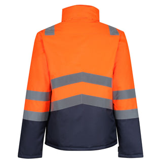 Regatta Mens Mens Pro Hi Vis Waterproof Breathable Insulated Parka TRA219-HIVIZ ORANVY - Borderland Muff