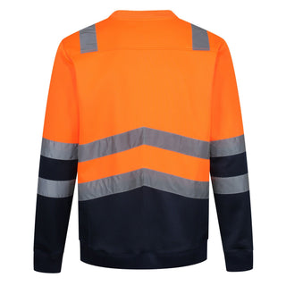 Regatta Pro Hi Vis Crew Neck Sweat Top TRF656-HIVIZ ORANVY - Borderland Muff