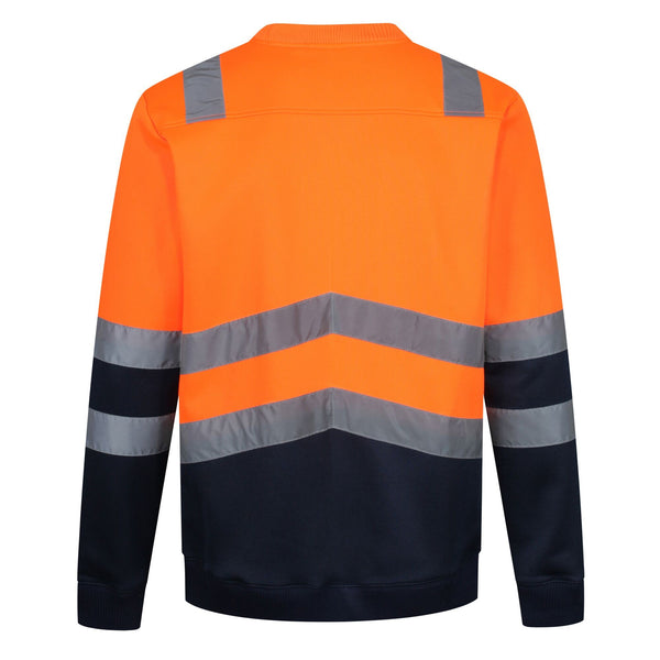 Regatta Pro Hi Vis Crew Neck Sweat Top TRF656-HIVIZ ORANVY - Borderland Muff