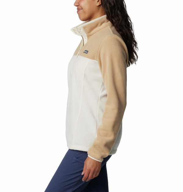 Columbia Ladies Benton Springs 1/2 Snap Pullover Fleece -CHALK - Borderland Muff