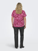 Only Carmakoma Carvica Life Short Sleeve Plus Size Top-RED - Borderland Muff