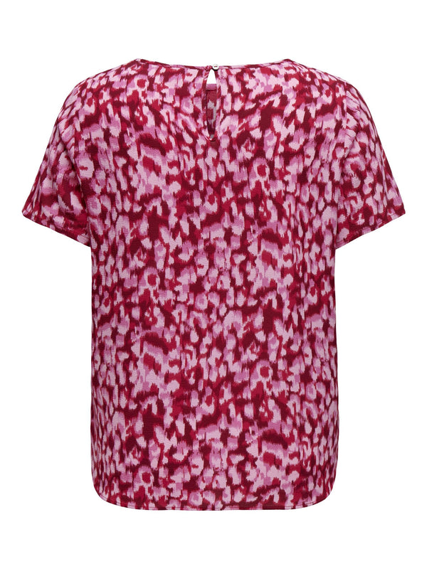 Only Carmakoma Carvica Life Short Sleeve Plus Size Top-RED - Borderland Muff