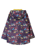 Lighthouse Kids Anchor Waterproof Jacket With All Over Digger And Lorry Print-NAVY - Borderland Muff