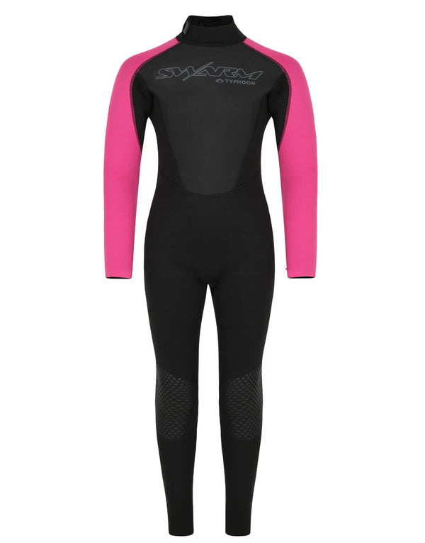 Typhoon Kids Swarm3 Full Wetsuit -BLACK/PINK - Borderland Muff