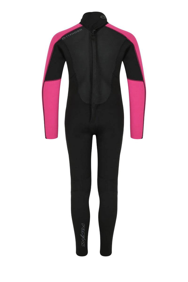 Typhoon Kids Swarm3 Full Wetsuit -BLACK/PINK - Borderland Muff