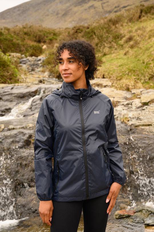Mac in a Sac Adults Origin Waterproof Breathable Windproof Unisex Packable Jacket-NAVY - Borderland Muff