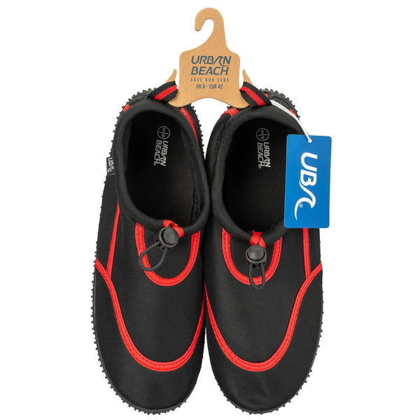 Urban Beach Mens Toggle Aqua Shoe FWR1126 -BLACK/RED (6 - 11) - Borderland Muff