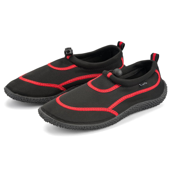 Urban Beach Mens Toggle Aqua Shoe FWR1126 -BLACK/RED (6 - 11) - Borderland Muff