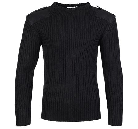 Fort Crew Neck Combat Jumper -BLACK - Borderland Muff