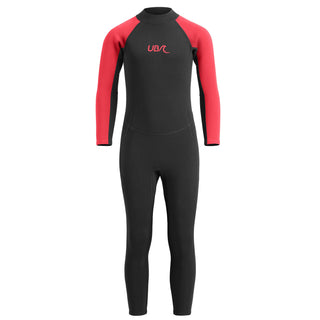 Urban Beach Sharptooth Kids Full-Length Wetsuit – 2mm Neoprene for Summer Watersports-red