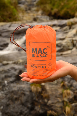 Mac in a Sac Adults Waterproof Breathable Windproof Packable Poncho-NEON ORANGE