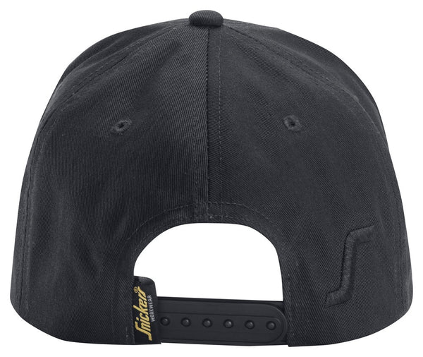 Snickers Workwear Logo Cap – Adjustable Cotton Baseball Hat | Black & Yellow