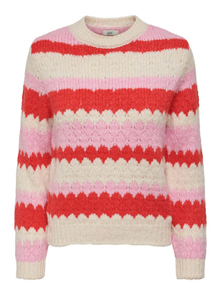 JDY Dinea Stripe Pullover Knit-BONBON