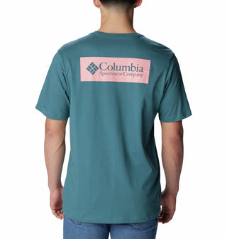 Columbia Mens North Cascade Comfort Stretch Logo Tee-CLOUD