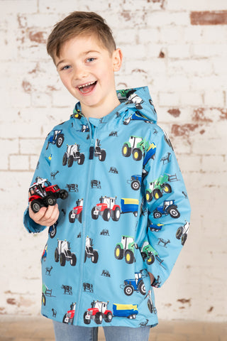 Lighthouse Kids Ethan Waterproof Breathable Jacket With All Over Tractor Print-TRACTOR