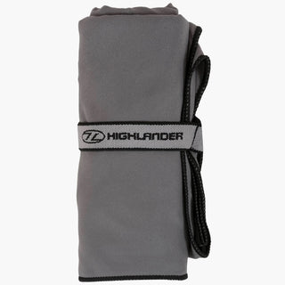 Buy charcoal Highlander Compact Soft Microfibre Large Travel Towel With Stuffsack