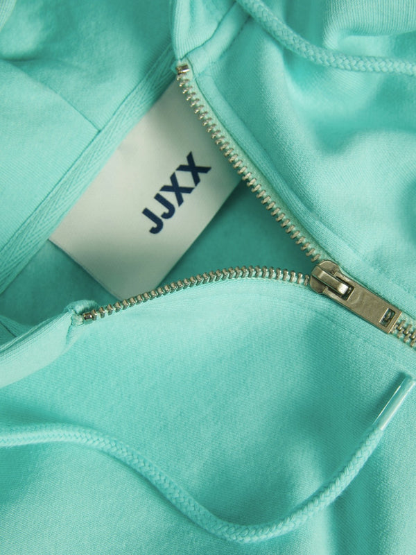 JJXX Abbie Long Sleeve Crop Full Zip Hooded Sweat-BLUE
