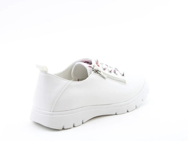 Heavenly Feet Ladies Tulip Memory Foam Comfort Litesole Shoe-WHITE