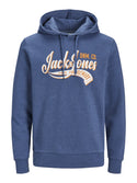 Jack & Jones Logo Overhead Hooded Sweat-ENSIGN BLUE