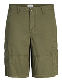 Jack & Jones Cole Relaxed Fit Cargo Shorts-OLIVE