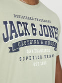 Jack & Jones Logo Plus Size Regular Fit Tee-SAGE