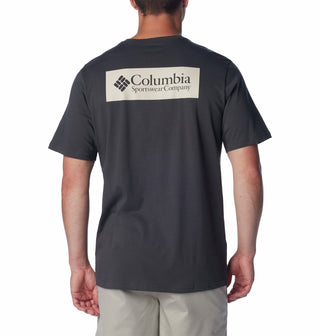 Columbia Mens North Cascade Comfort Stretch Logo Tee-SHARK