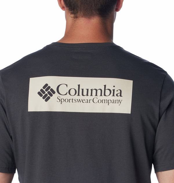 Columbia Mens North Cascade Comfort Stretch Logo Tee-SHARK