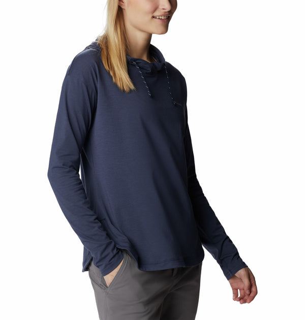 Columbia Ladies Sun Trek Wicking Sun Protection Hooded Pullover -NOCTURNAL