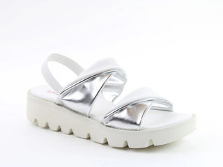 Heavenly Feet Ladies Sonia Elasticated Cushioned Lightweight Sandal-WHITE