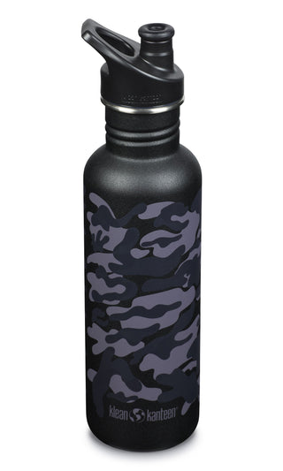 Klean Kanteen 800ml Sportcap Bottle-BLACK CAMO